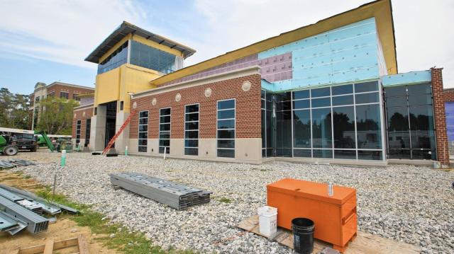Ferguson Enterprises' showroom construction remains ongoing at its Newport News campus as the firm continues to grow. Photo by Daily Press